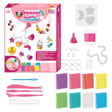 гр Набір полімерної глини 76948 (36) “4FUN Game Club“, 8 кольорів глини, форми, фурнітура, ланцюжок, еластичний шнур, в коробці