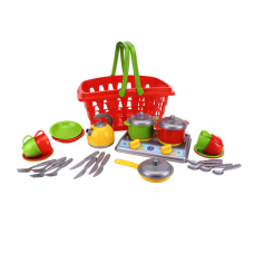 гр Набір посуду “Галинка 10“ 1172 (4) “Technok Toys“, набір на 4 персони, плита, каструлі, пательня, чайник, кошик для продуктів, в пакеті