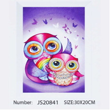 Алмазна мозаїка JS 20841 (50) “TK Group“, 20х30 см, “Милі сови”, в коробці