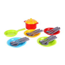 гр Набір посуду “Маринка 10“ 1646 (30) “Technok Toys“, каструля, сковорідка, кришка, 4 тарілки, 4 комплекти столових приладів, в пакеті