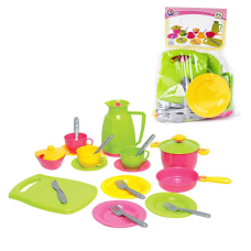 гр Набір посуду №3 1783 (12) “Technok Toys“ каструля, сковорідка, кришка, цукорниця, кавник, чайний сервіз, столові прилади, 20см, в пакеті