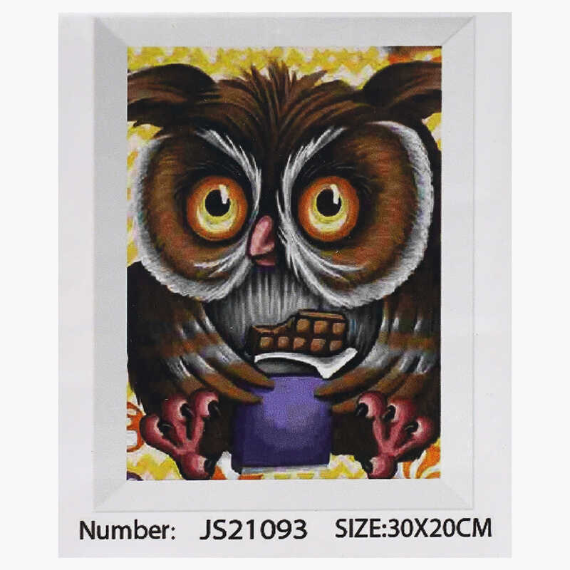 Алмазна мозаїка JS 21093 (50) “TK Group“, “Сова“, 30х20 см в коробці