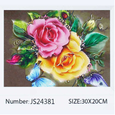 Алмазна мозаїка JS 24381 (50) “TK Group“, 20х30 см, “Троянди”, в коробці