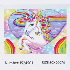 Алмазна мозаїка JS 24501 (50) “TK Group“, 20х30 см, “Єдиноріг“, в коробці