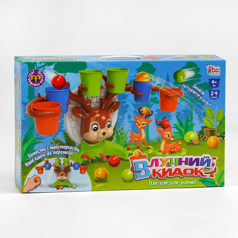 гр Настільна гра “Влучний кидок“ 39889 (12) “4FUN Game Club“, пісочний годинник, кульки, стаканчики, в коробці