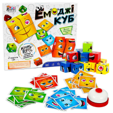 гр Настільна гра “Емоджі куб“ 68831 (16/2) “4FUN Game Club“, 48 карток, дзвінок, кубики, в коробці