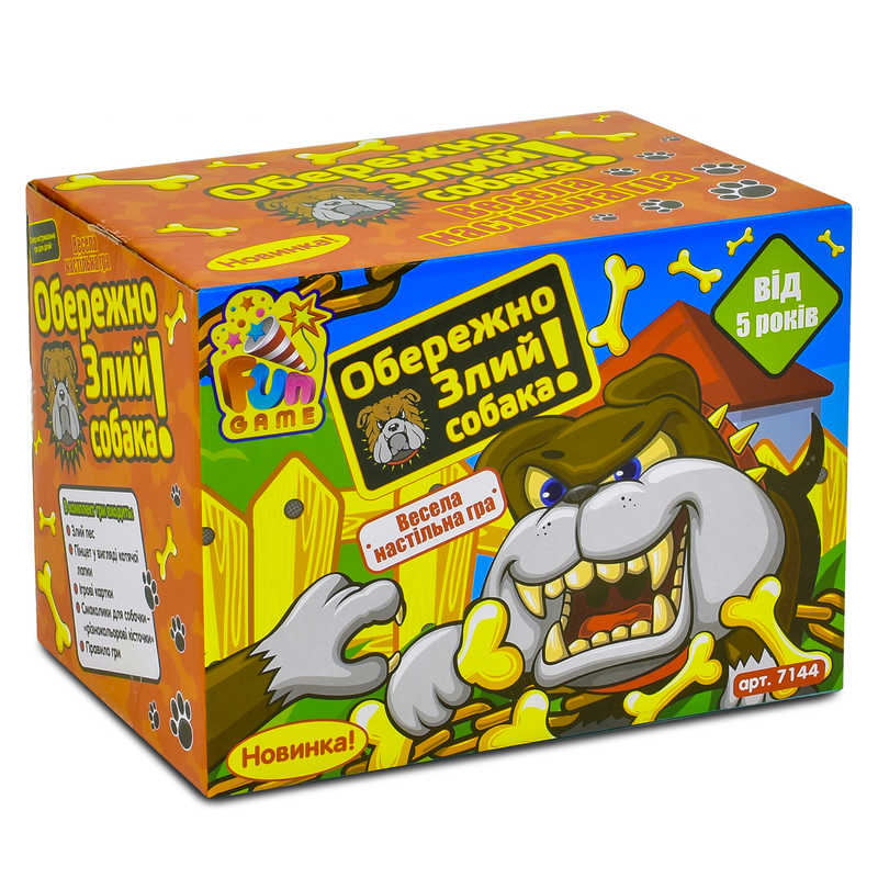 гр Настільна гра “Обережно! Злий собака“ 7144 (12) “4FUN Game Club“ на батарейці, в коробці