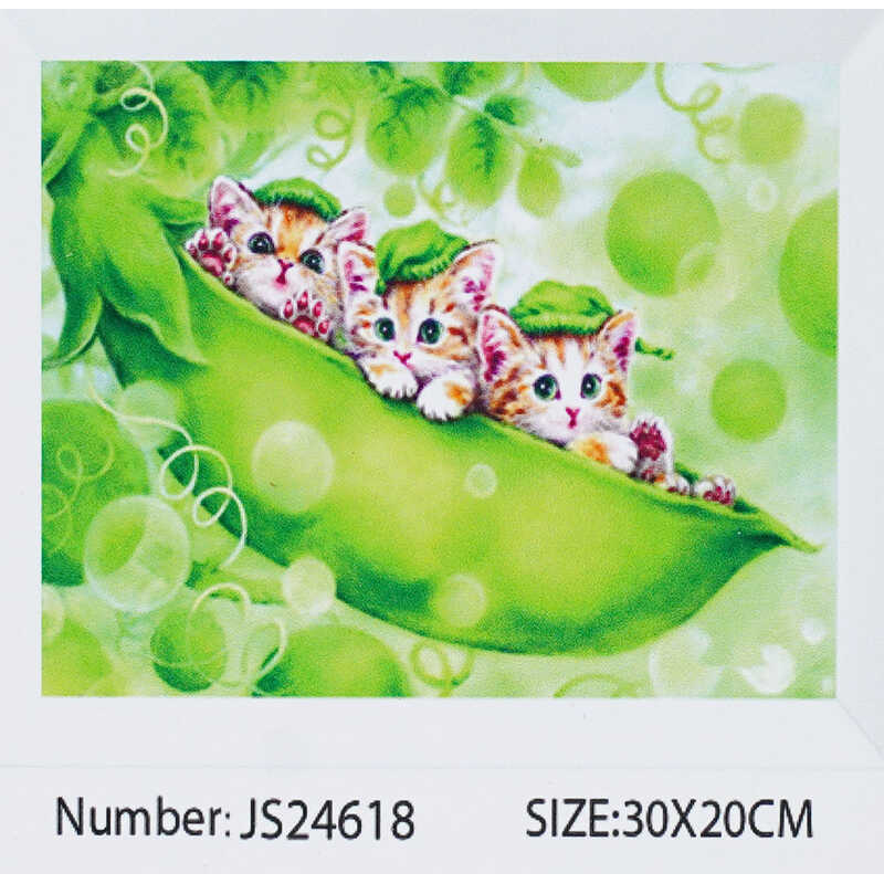 Алмазна мозаїка JS 24618 (50) “TK Group“, 20х30 см, “Коти Горошки“, в коробці