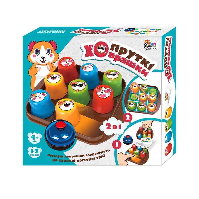 гр Настільна гра “Пруткі ховрашки“ 79026 (18/2) “4FUN Game Club“, дзвінок, 25 ігрових карток, ковпачки, наліпки, у коробці