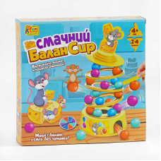 гр Настільна гра “Смачний БаланСир“ 37297 (12) “4FUN Game Club“, 36 кульок, основа, 4 кільця, палички, наліпки, фігурка мишеняти, в коробці