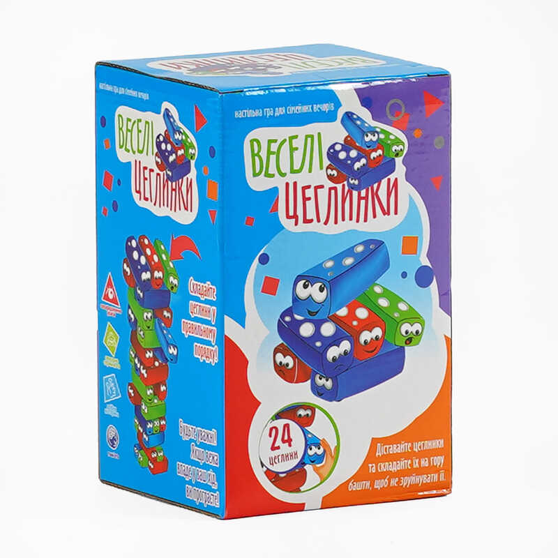 гр Настільна гра “Веселі Цеглинки“ UKB-B 0040 (24) “4FUN Game Club“ 24 деталі, українською мовою, в коробці