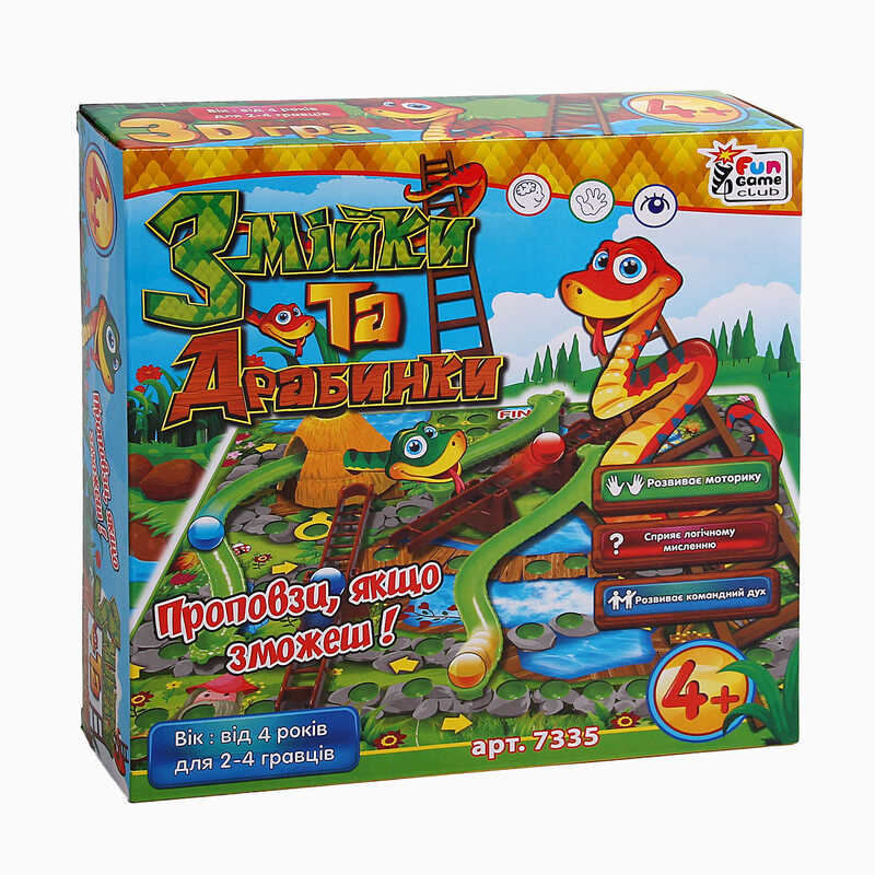 гр Настільна гра “Змійки та драбинки“ 7335 (12) “4FUN Game Club“, в коробці