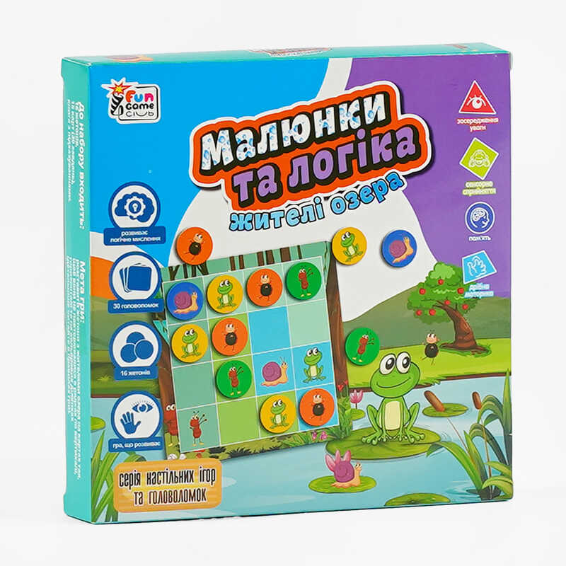 гр Настільна гра “Малюнки та логіка - Жителі Озера“ UKB-B 0030 (12) “4FUN Game Club“ українською мовою, в коробці
