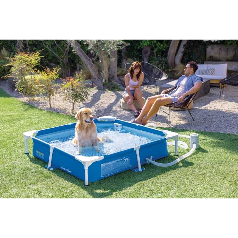 Intex Набір для басейна 48402 NP (1) для домашніх тварин, з металевим каркасом, скімером та диспенсером для води, 152х152х30,5 см, об`єм 537 л