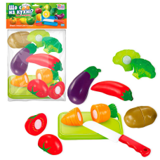 гр Овочі на липучках “Що є на кухні?” 65270 (240/2) “4FUN Game Club“, 10 елементів, обробна дошка, ніж, у пакеті
