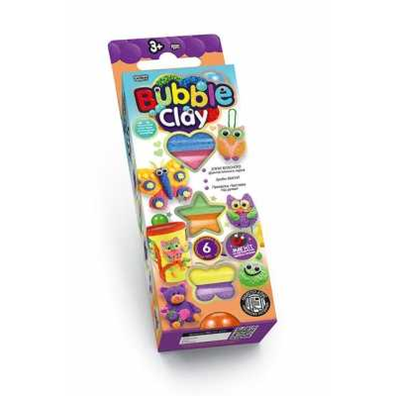 гр Пінопластовий пластилін “BUBBLE CLAY“ BBC-01-01U,02U (30) (УКР) “Danko Toys“, 4 види
