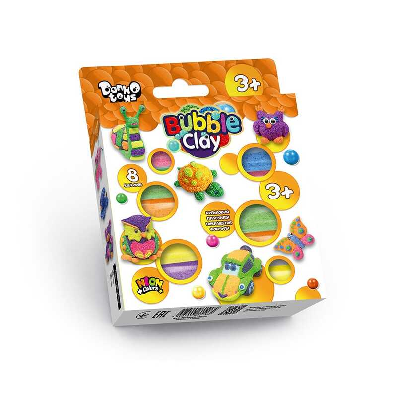 гр Пінопластовий пластилін “BUBBLE CLAY“ BBC-04-01 УКР., у коробці (20) “Danko Toys“