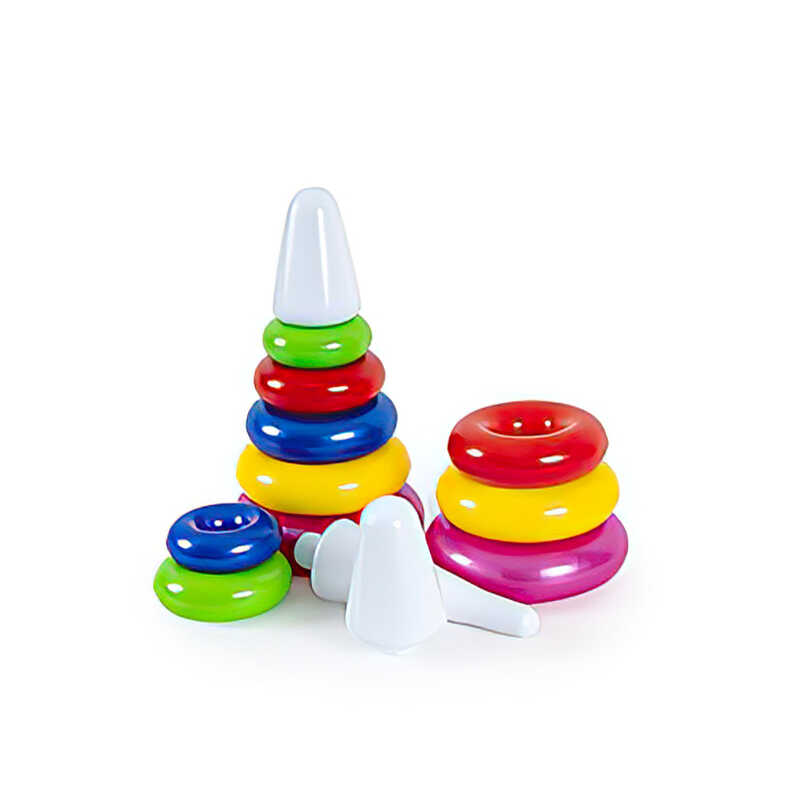 гр Пірамідка “Веселка 1“ 1818 (20) “BAMSIC“, висота 21 см, 7 елементів, в сітці гр Пірамідка “Веселка 1“ 1818 (20) “BAMSIC“, висота 21 см, 7 елементів, в сітці