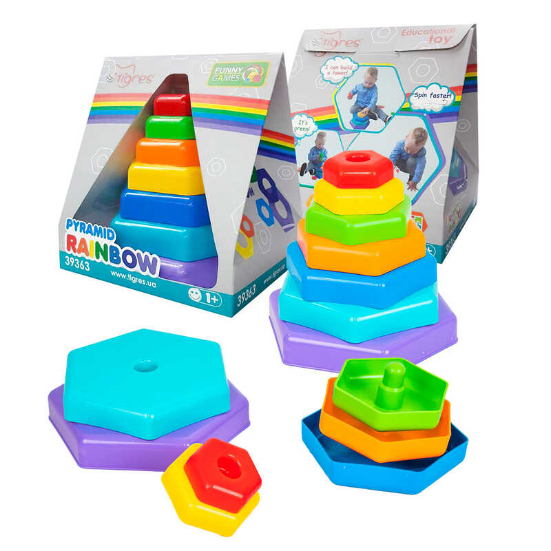 гр Пірамідка-веселка 39363 (12) “Tigres“, 7 рівнів, коробка гр Пірамідка-веселка 39363 (12) “Tigres“, 7 рівнів, коробка