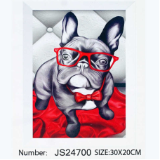 Алмазна мозаїка JS 24700 (50) “TK Group“, 20х30 см, “Бульдог“, в коробці