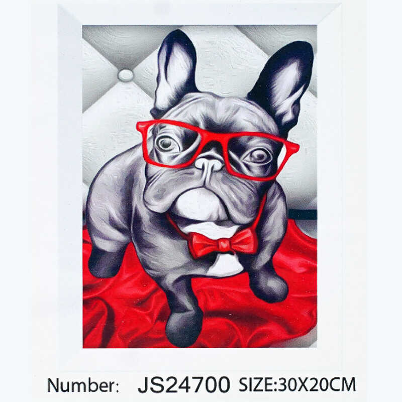 Алмазна мозаїка JS 24700 (50) “TK Group“, 20х30 см, “Бульдог“, в коробці