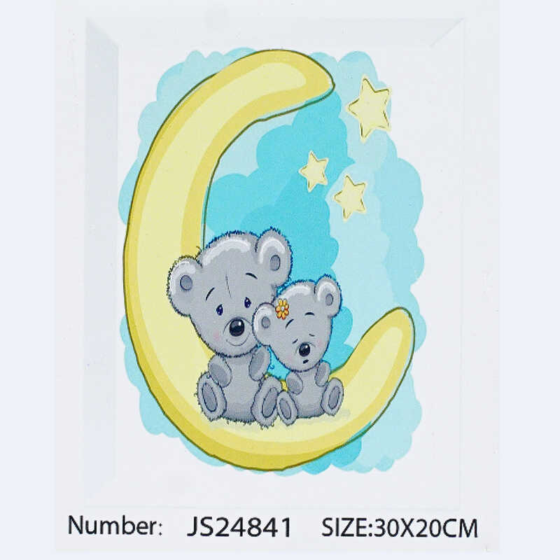 Алмазна мозаїка JS 24841 (50) “TK Group“, 20х30 см, “Ведвежата на Місяці“, в коробці