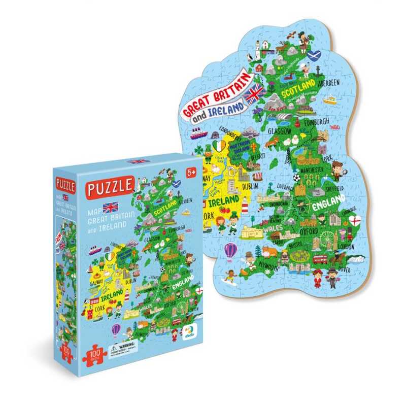гр Пазл “Мапа Великобританіїї та Ірландіїї“ 301160 (16) “Dodo“ у коробці