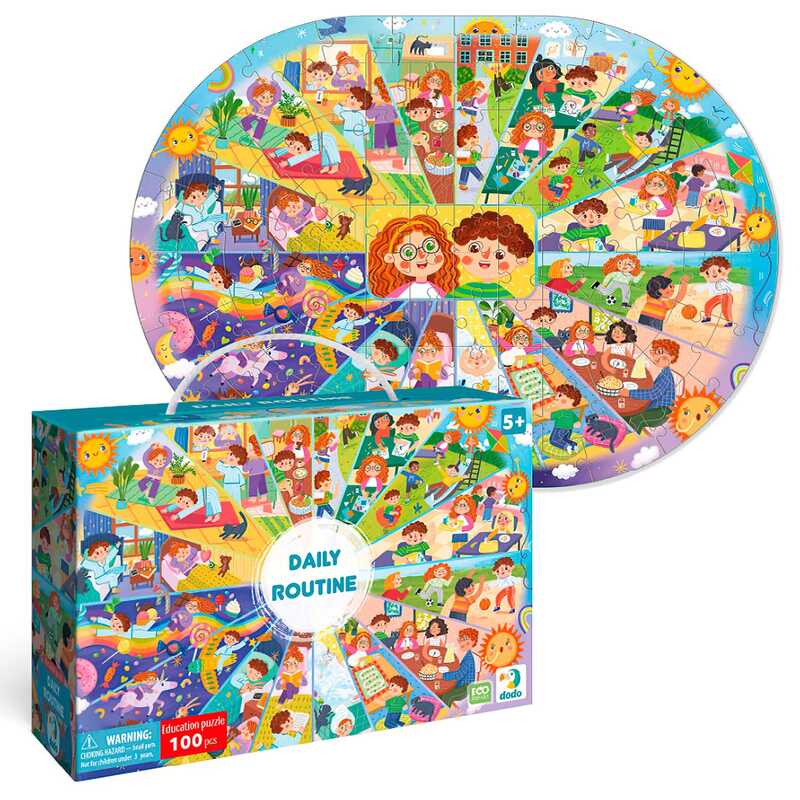 гр Пазл “Розпорядок дня“ 300619 (40) “DoDo“, 100 елементів, 33х45 см, в коробці