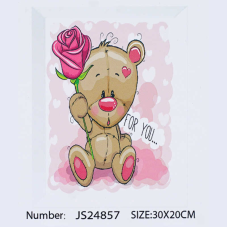 Алмазна мозаїка JS 24857 (50) “TK Group“, “Ведмежатко“, 20х30 см, в коробці