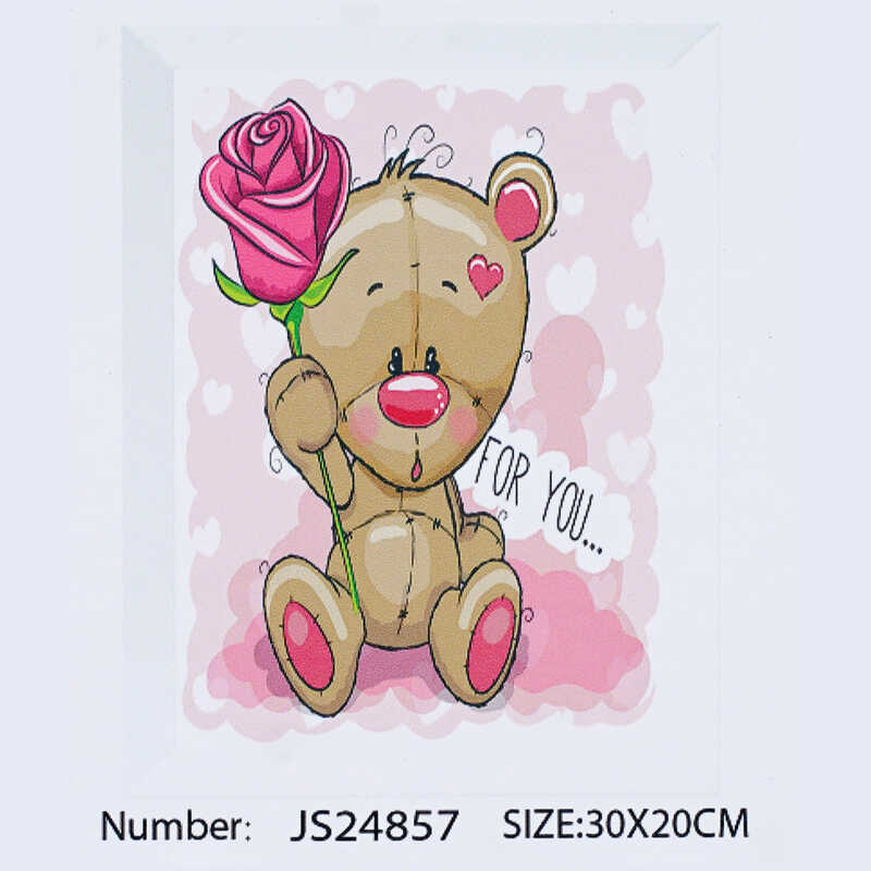 Алмазна мозаїка JS 24857 (50) “TK Group“, “Ведмежатко“, 20х30 см, в коробці