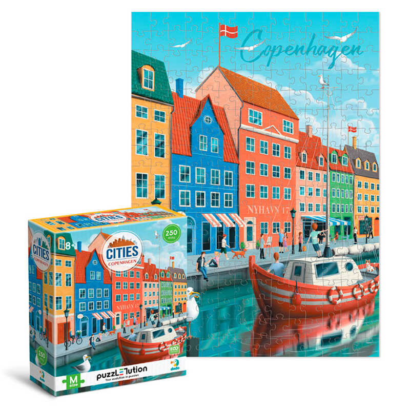 гр Пазл Easy-M “Міста. Копенгаген“ 300645 (12) “DoDo“, 250 елементів, 28х39 см, в коробці