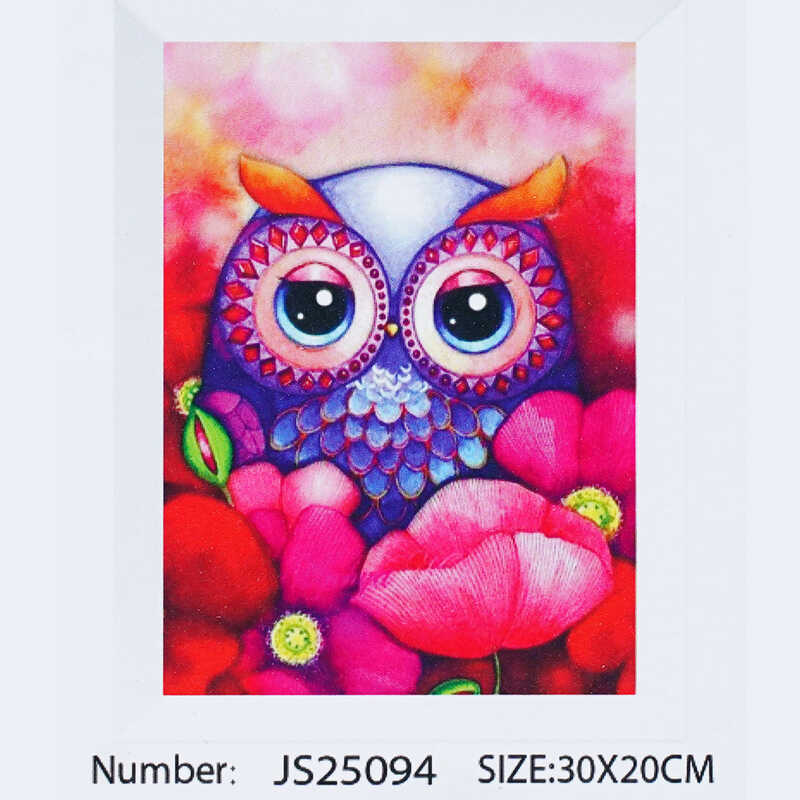 Алмазна мозаїка JS 25094 (50) “TK Group“, 20х30 см, “Совуня”, в коробці