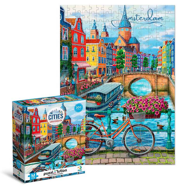 гр Пазл Medium-M “Міста. Амстердам“ 300646 (12) “DoDo“, 300 елементів, 28х39 см, в коробці