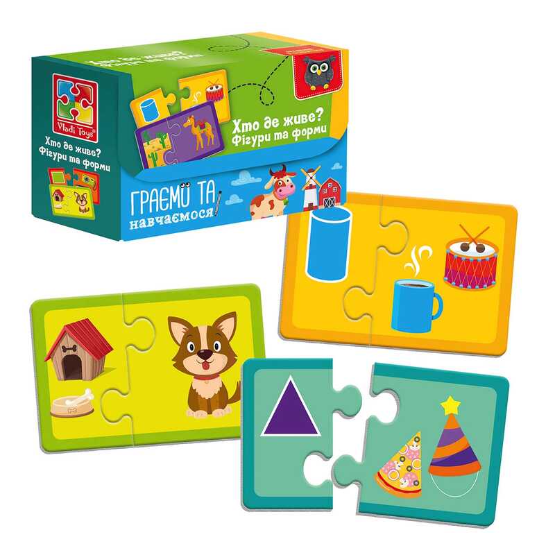 гр Пазли “Знайди пару. Хто де живе? На що схоже?“ VT5003-03 (54) “Vladi Toys“