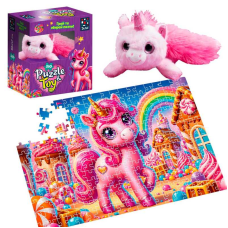 гр Пазли “Рожевий єдиноріг“ DT200-10 260 деталей (8) “Vladi Toys“, розмір пазла: 320*470 мм, м“яка іграшка, постер, у коробці