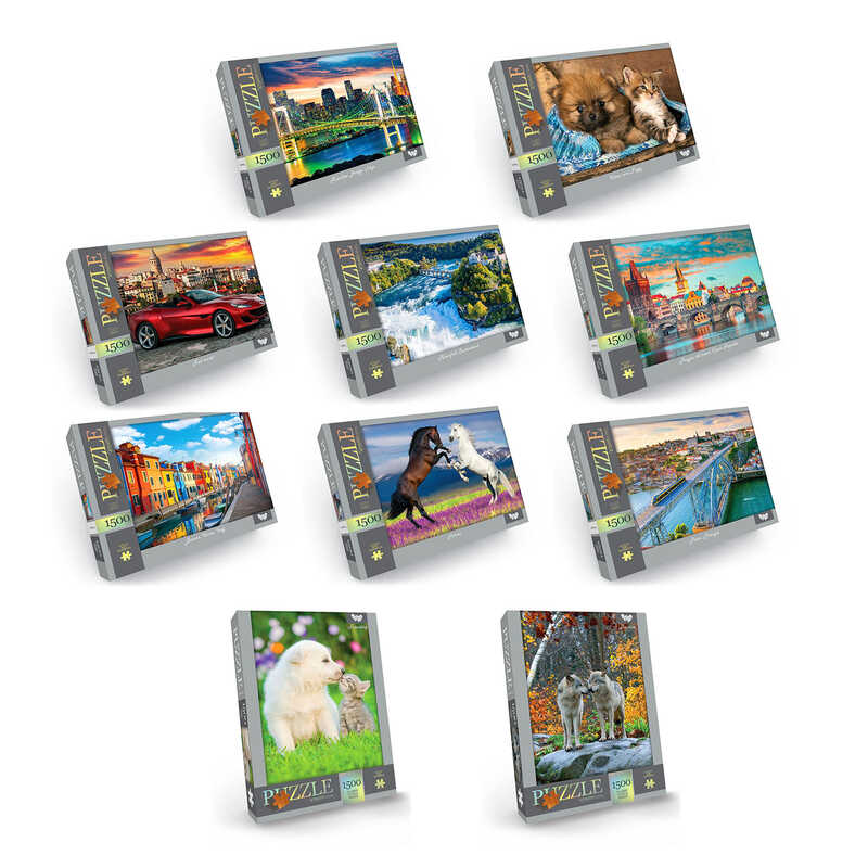 гр Пазли 1500 ел. C1500-04-01 02 03...10 (10) ВИДАЄТЬСЯ ТІЛЬКИ МІКС ВИДІВ, “Danko Toys“