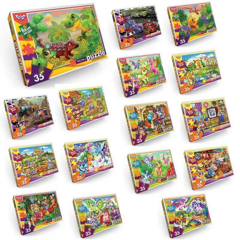 гр Пазли 35 ел. м“які S35-10-01 02 03...16 (16) ВИДАЄТЬСЯ ТІЛЬКИ МІКС ВИДІВ, “Danko Toys“, опис рос. мовою