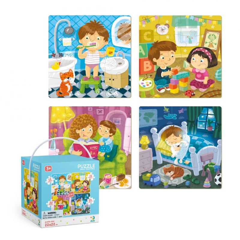 гр Пазли 4 в 1 “Мій день“ 300130 (12) “Dodo“, 4в1, в коробці