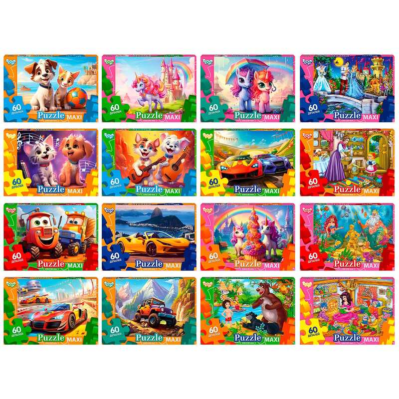 гр Пазли 60 ел. максі с.10 Mx60-10-01,02,03,04...16 (16) ВИДАЄТЬСЯ МІКС ВИДІВ “Danko Toys“ гр Пазли 60 ел. максі с.10 Mx60-10-01,02,03,04...16 (16) ВИДАЄТЬСЯ МІКС ВИДІВ “Danko Toys“