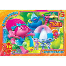 гр Пазли 70 ел. “G-Toys“ “Тролі“ TR 0071 (62) + постер, розмір зібраної картинки 30х21 см, в коробці