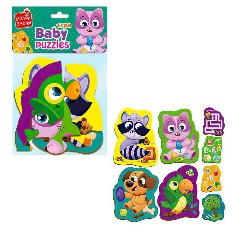 гр Пазли бейбі MAXI Малюк зможе “Хатні улюбленці“ VT1722-21 укр (8) “Vladi Toys“, у пакеті