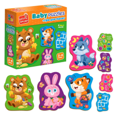 гр Пазли картонні з грою “Лісові звірі“ VT1722-26 укр (28) “Vladi Toys“