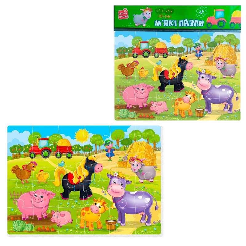гр Пазли м“які А4 “Малюк зможе. Ферма“ VT1102-18 (50) “Vladi Toys“