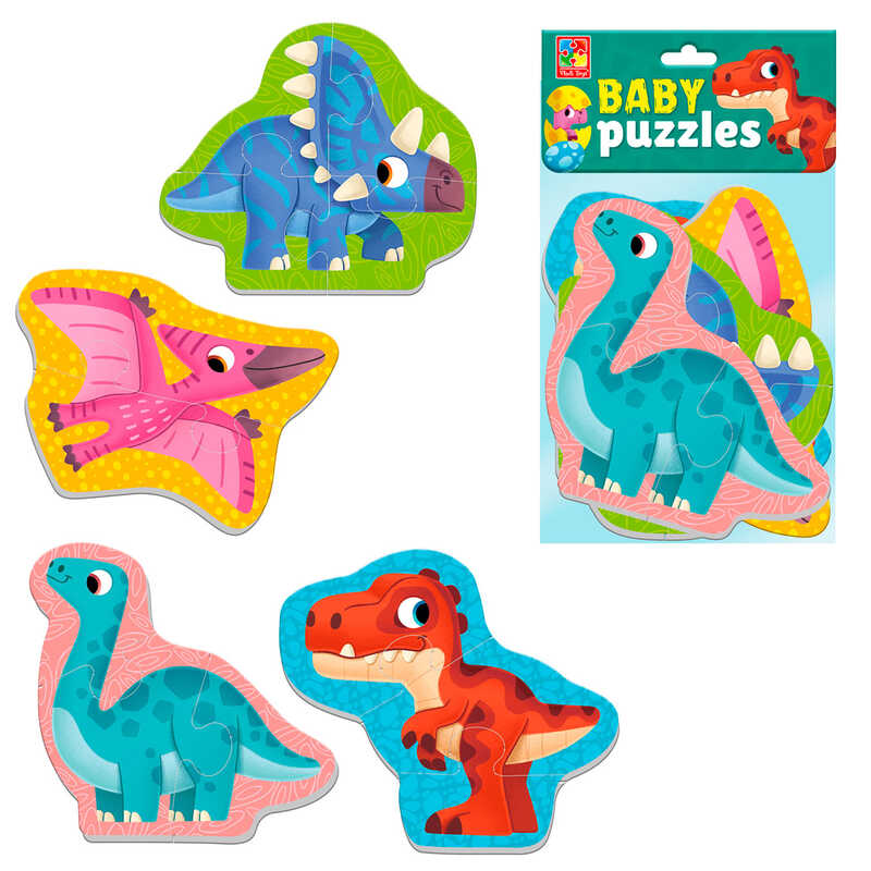 гр Пазли м“які бейбі “Малюк зможе. Динозаври“ VT1106-93 (50) “Vladi Toys“, в пакеті
