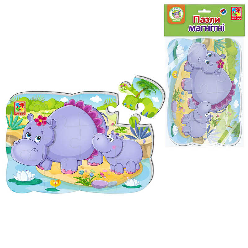 гр Пазли на магніті А5 “Бегемотики“ - VT3205-76 (50) “Vladi Toys“