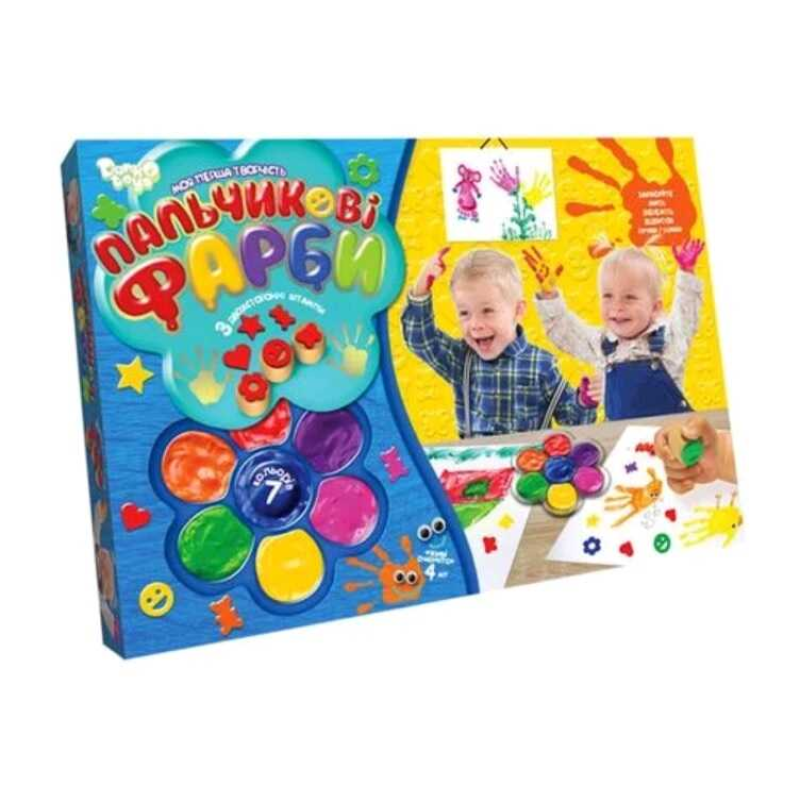 гр Пальчикові фарби “Моє перше творчість“ PK-01-01 7 кольорів укр. (12) “ДАНКО ТОЙС“
