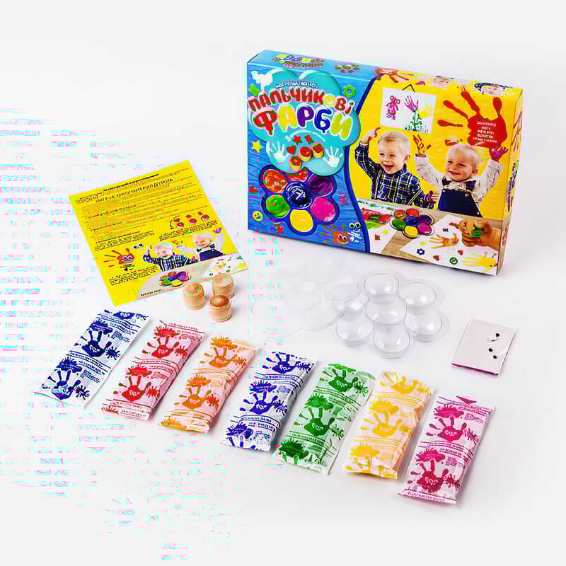 гр Пальчикові фарби “Моя перша творчість“ PK-01-02 7 кольорів укр. (12) “Danko Toys“