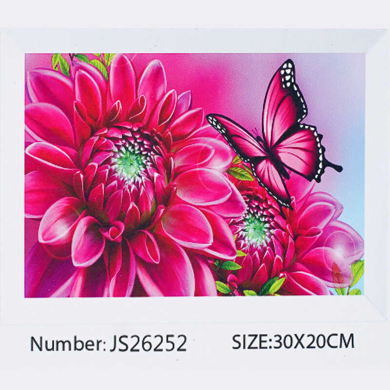 Алмазна мозаїка JS 26252 (50) “TK Group“, 20х30 см, “Хризантеми“, в коробці