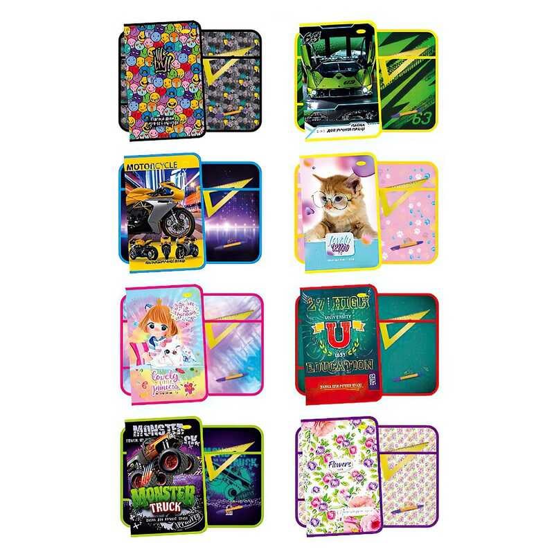 гр Папка для ручної праці А4 ПР-01  (32) на блискавці “Апельсин“ ВИДАЄТЬСЯ МІКС ВИДІВ