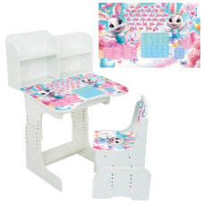 гр Парта шкільна “Зайки балерини“ ПШ 056 (1) ЛДСП, колір білий, 69*45 см, + 1 стілець, з пеналом
